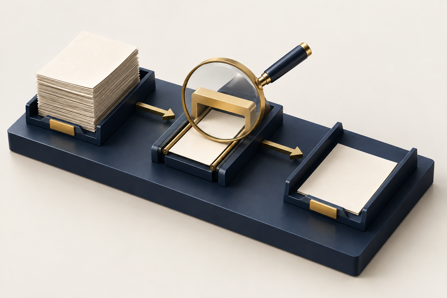 A document backlog identified at a narrow intake gate