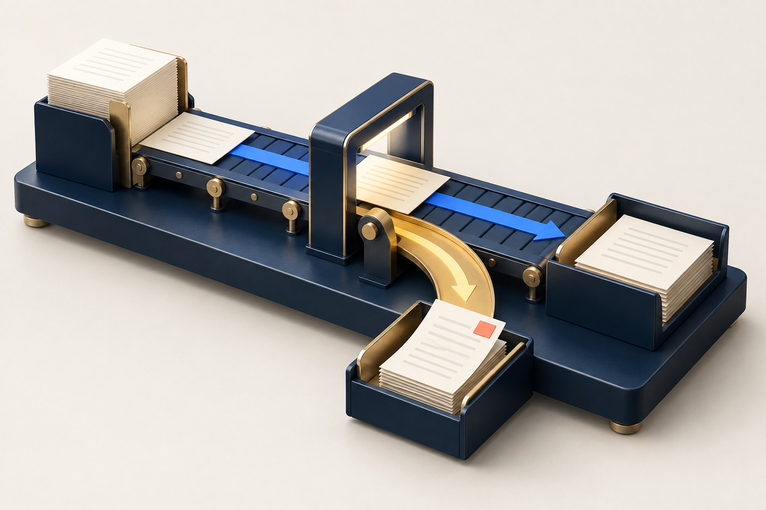 A normal document route and a separate exception review route